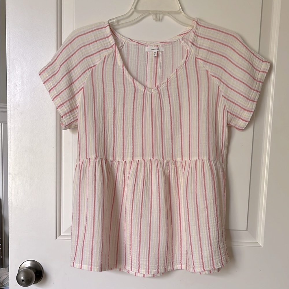 Striped Pink Top Gauze